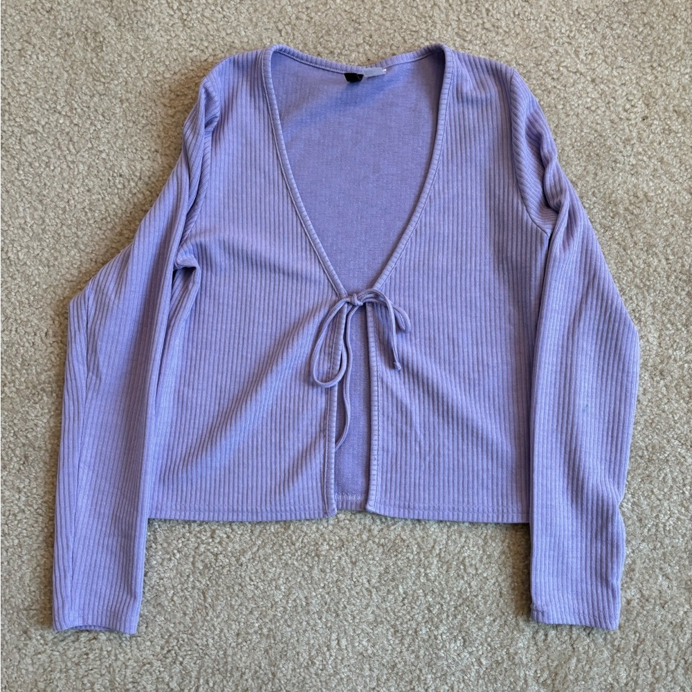 H&M Purple tie-front cardigan